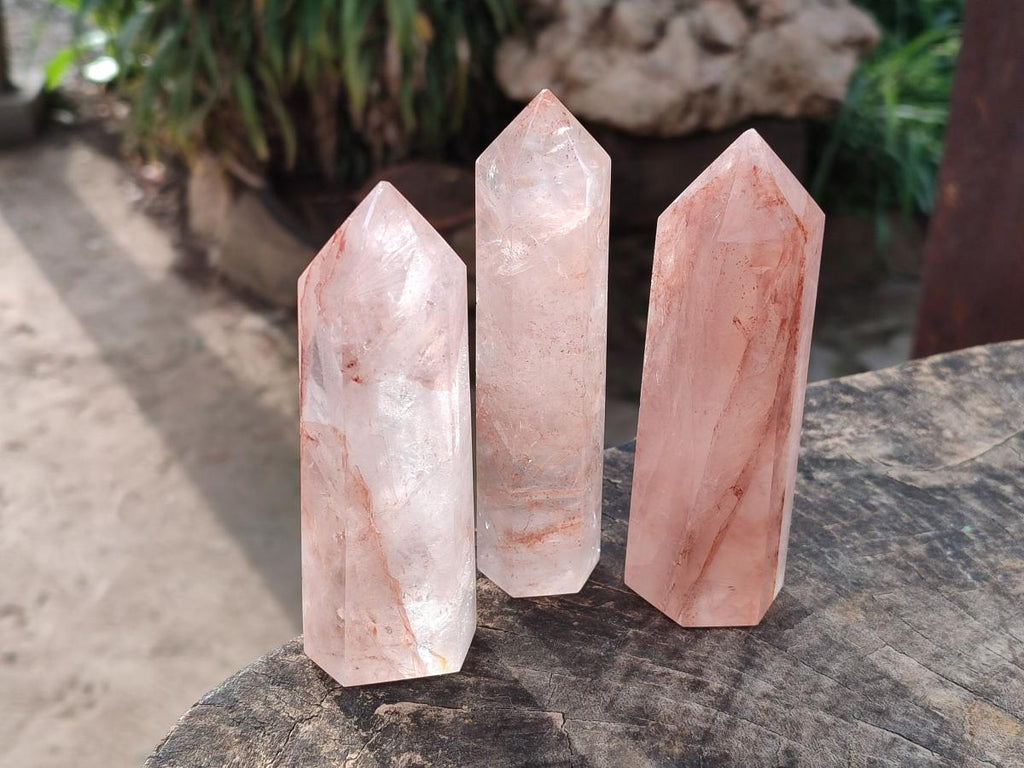 Polished Red Hematoid Quartz Display Crystals x 6 From Madagascar - Toprock Gemstones and Minerals 