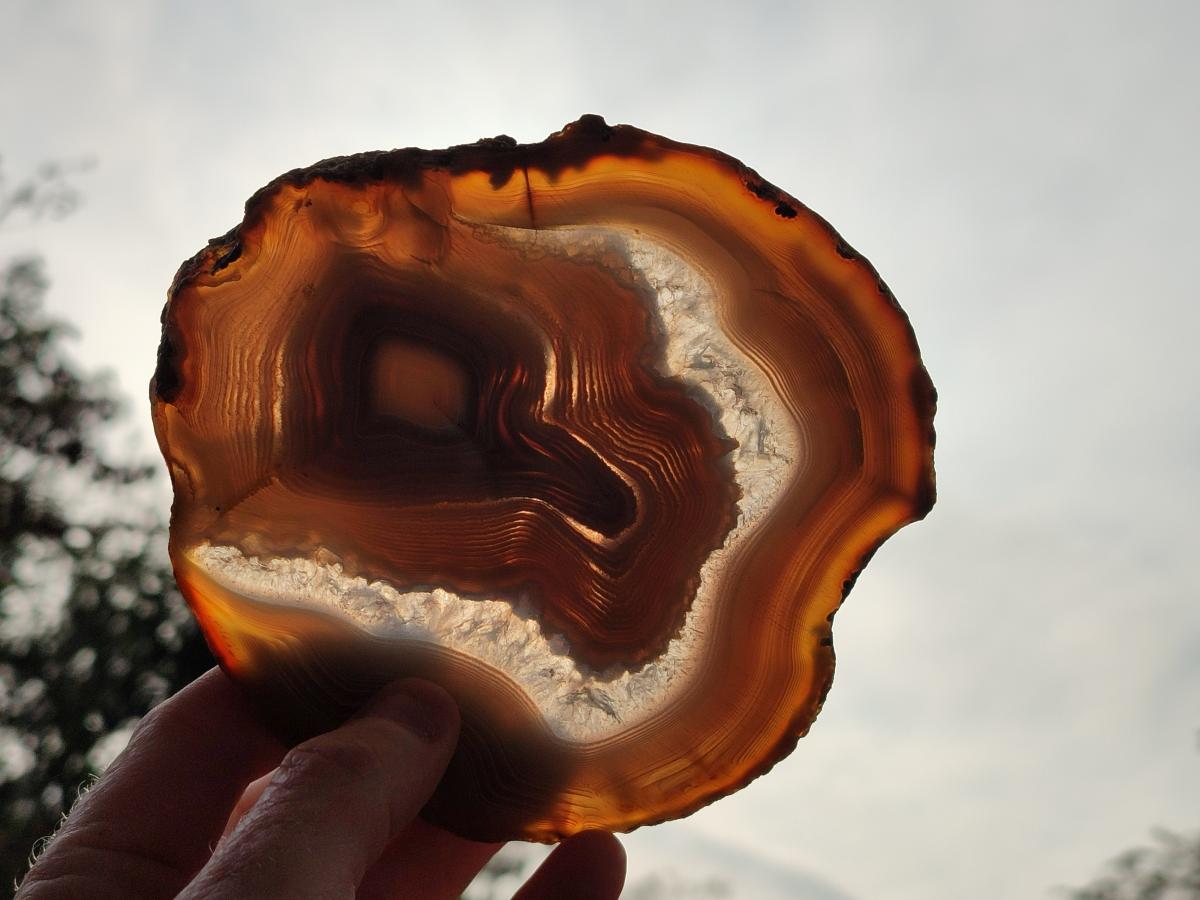Polished Large Banded Agate Slices with Natural Edging x 6 From Madagascar - Toprock Gemstones and Minerals 