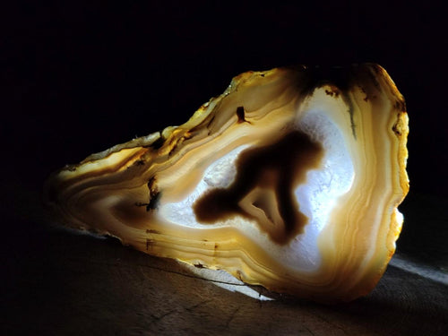 Polished Large Banded Agate Slices with Natural Edging x 6 From Madagascar - Toprock Gemstones and Minerals 