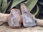 Polished Large Banded Agate Slices with Natural Edging x 6 From Madagascar - Toprock Gemstones and Minerals 