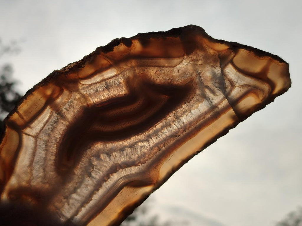 Polished Large Banded Agate Slices with Natural Edging x 6 From Madagascar - Toprock Gemstones and Minerals 