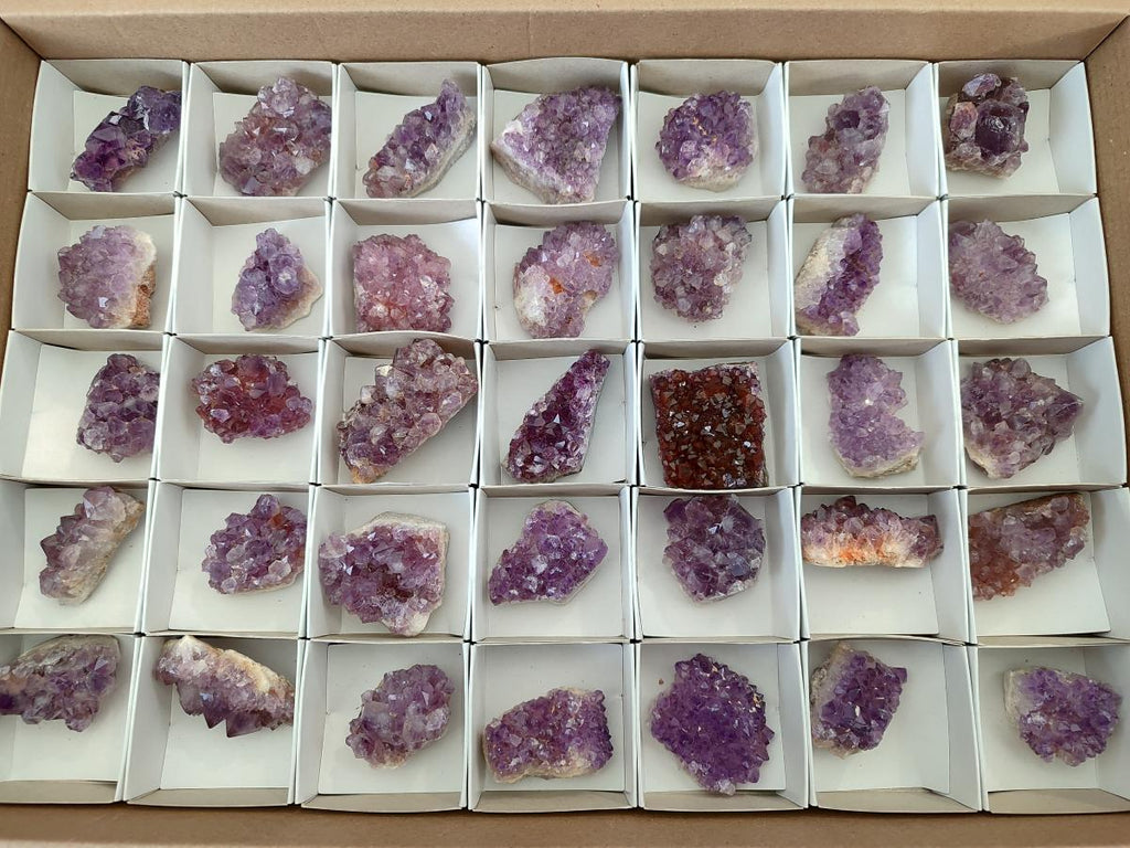 Natural Mini Amethyst Clusters x 35 From Madagascar - Toprock Gemstones and Minerals 