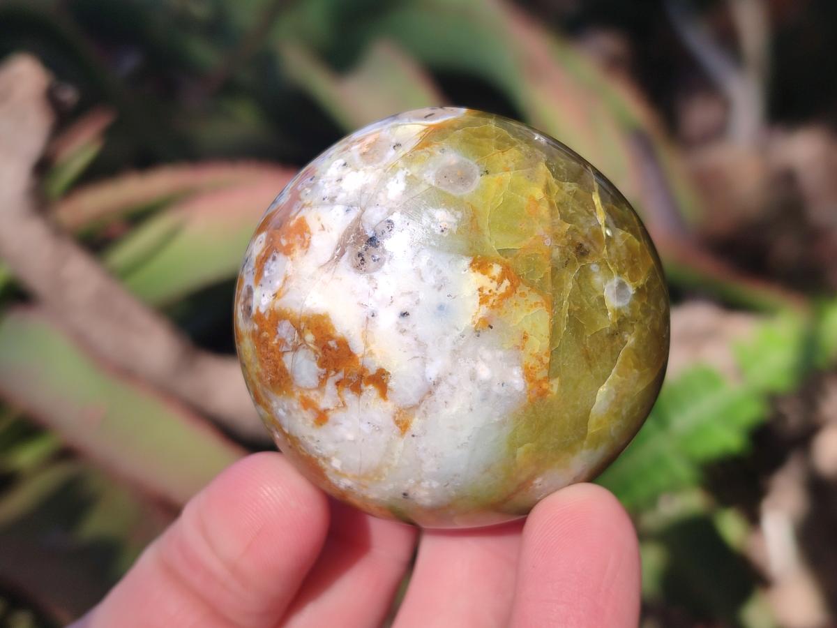 Polished Green Opal Palm Stones x 24 From Betroka, Madagascar - Toprock Gemstones and Minerals 
