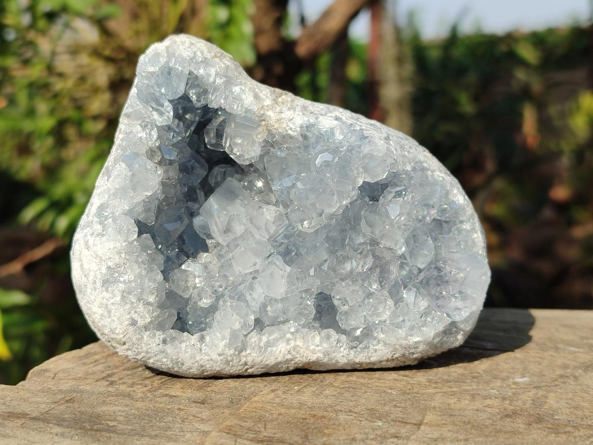 Natural Blue Celestite Geode Specimens x 6 From Sakoany, Madagascar - Toprock Gemstones and Minerals 