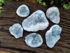 Natural Blue Celestite Geode Specimens x 6 From Sakoany, Madagascar - Toprock Gemstones and Minerals 
