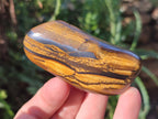 Polished Golden Tigers Eye with Banded Iron Stone Free Forms x 13 From Prieska, South Africa - Toprock Gemstones and Minerals 