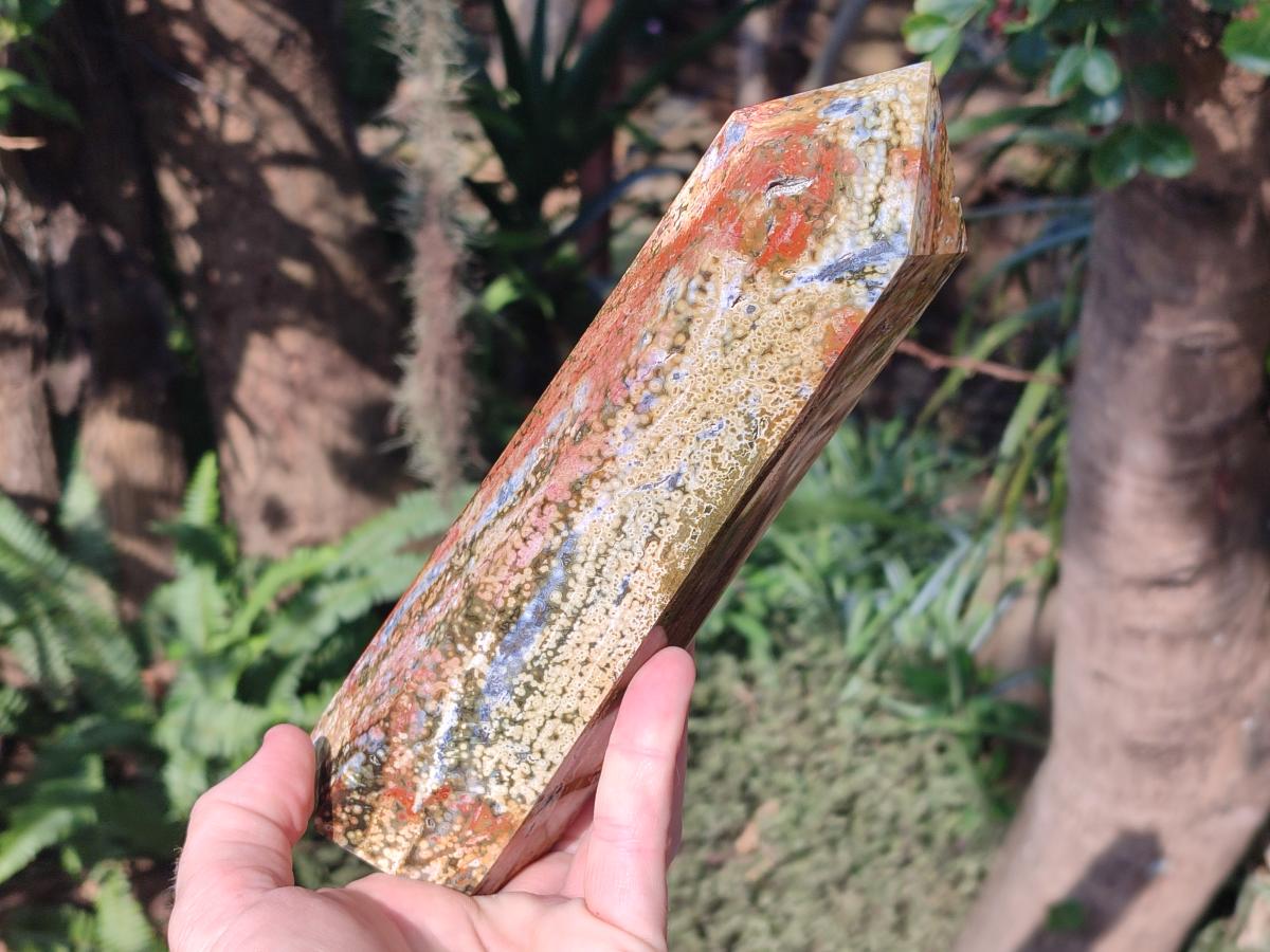 Polished Ocean Jasper Towers x 2 From Northwest Coast, Madagascar - Toprock Gemstones and Minerals 
