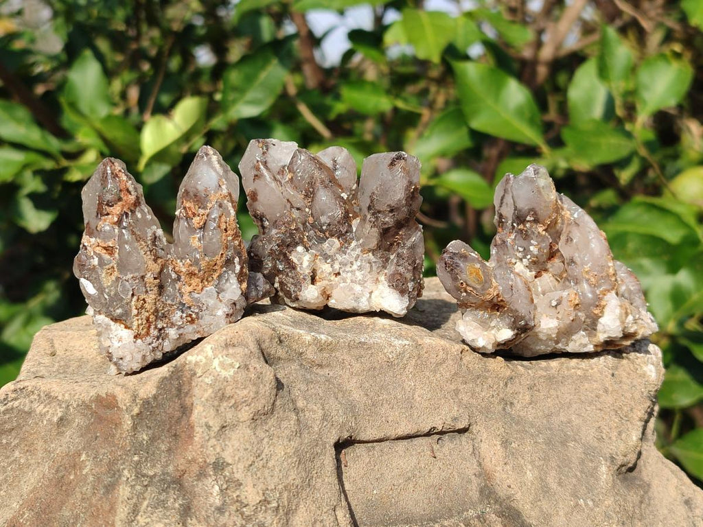 Natural Drusy Quartz Coated Calcite Crystal and Cluster Specimens x 12 From Albert's Mountain, Lesotho - Toprock Gemstones and Minerals 