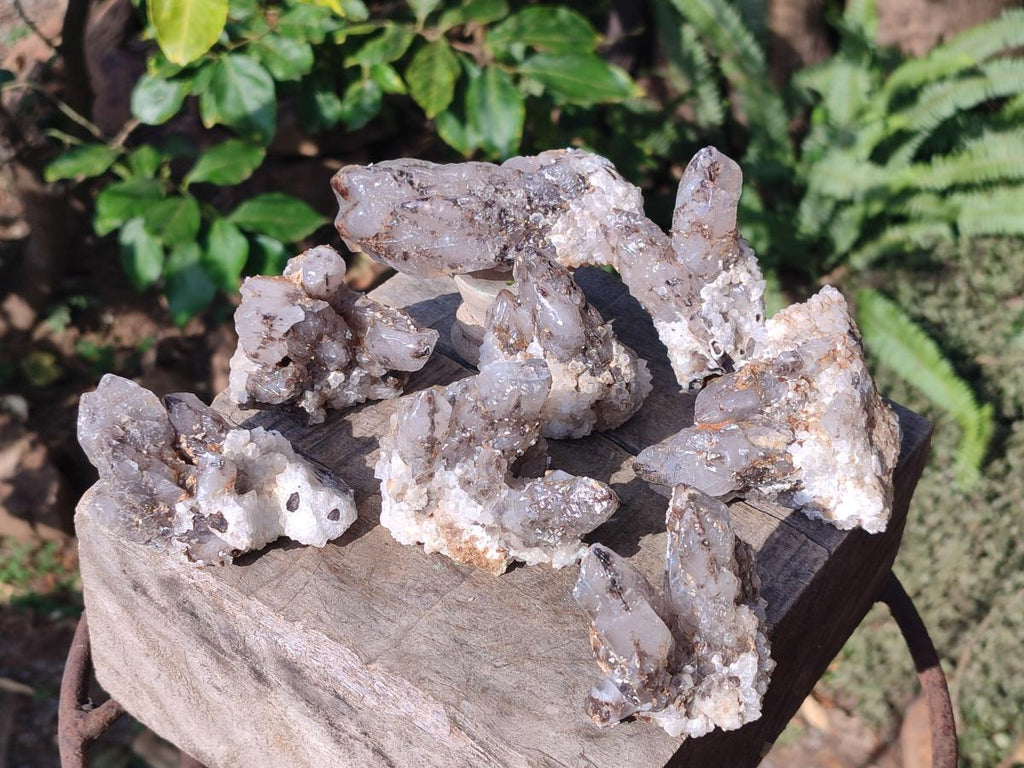 Natural Drusy Quartz Coated Calcite Crystal and Cluster Specimens x 12 From Albert's Mountain, Lesotho - Toprock Gemstones and Minerals 