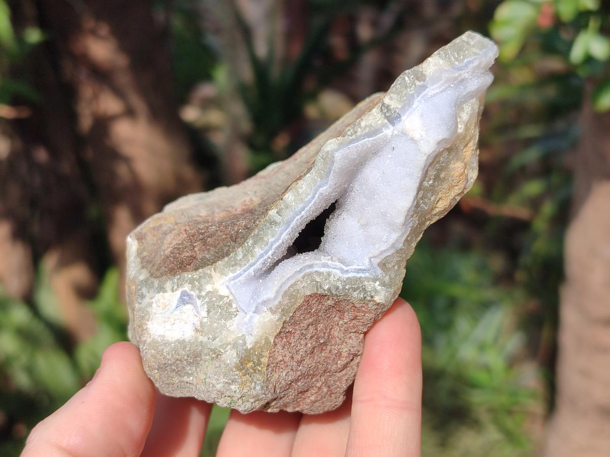 Natural Blue Lace Agate Geode Specimens x 6 From Nsanje, Malawi - Toprock Gemstones and Minerals 