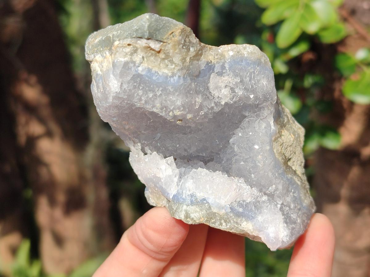 Natural Blue Lace Agate Geode Specimens x 6 From Nsanje, Malawi - Toprock Gemstones and Minerals 
