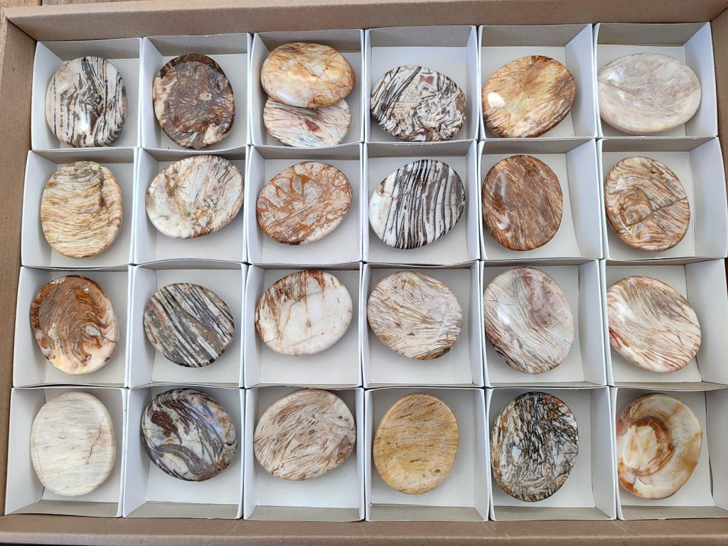 Polished Zebra Agate Worry Stones x 25 From Madagascar
