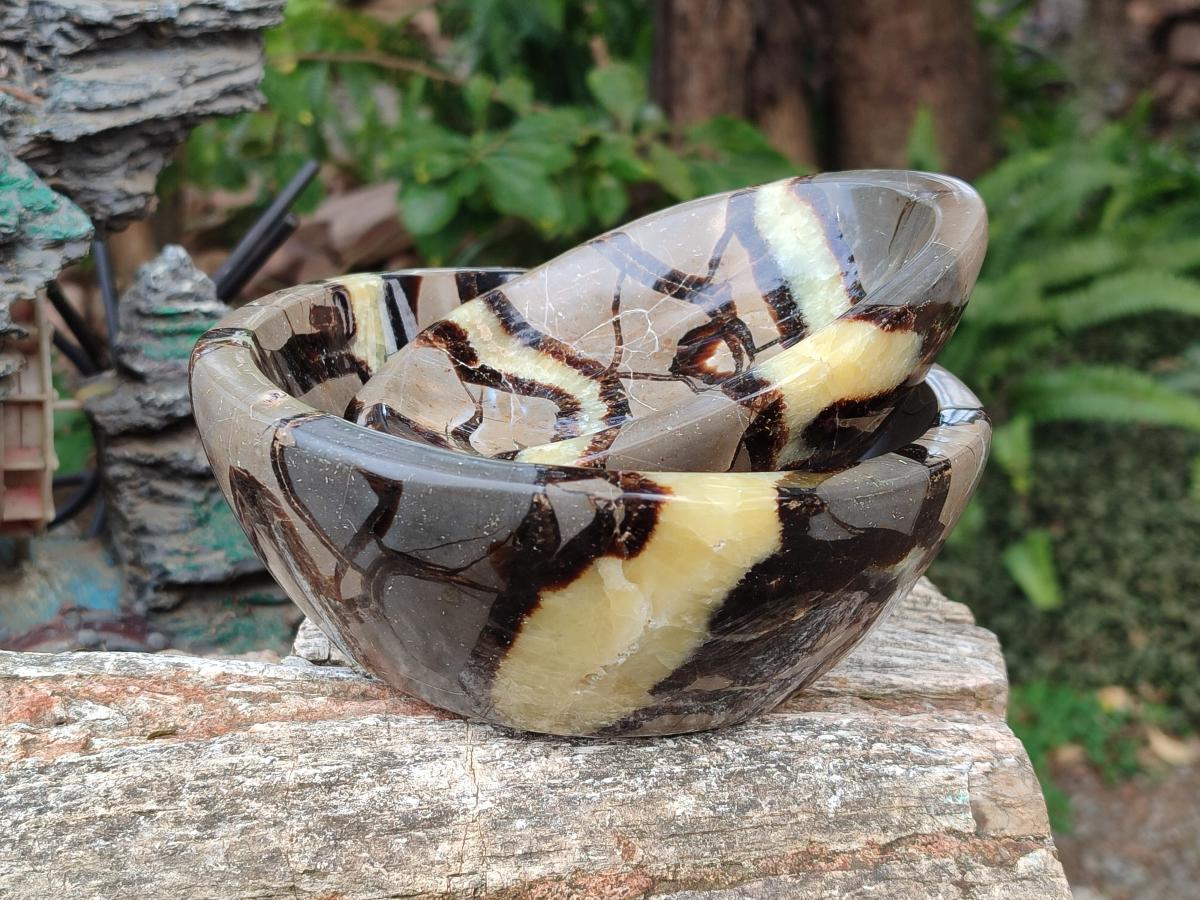 Polished Septerye Bowls x 2 From Mahajanga, Madagascar