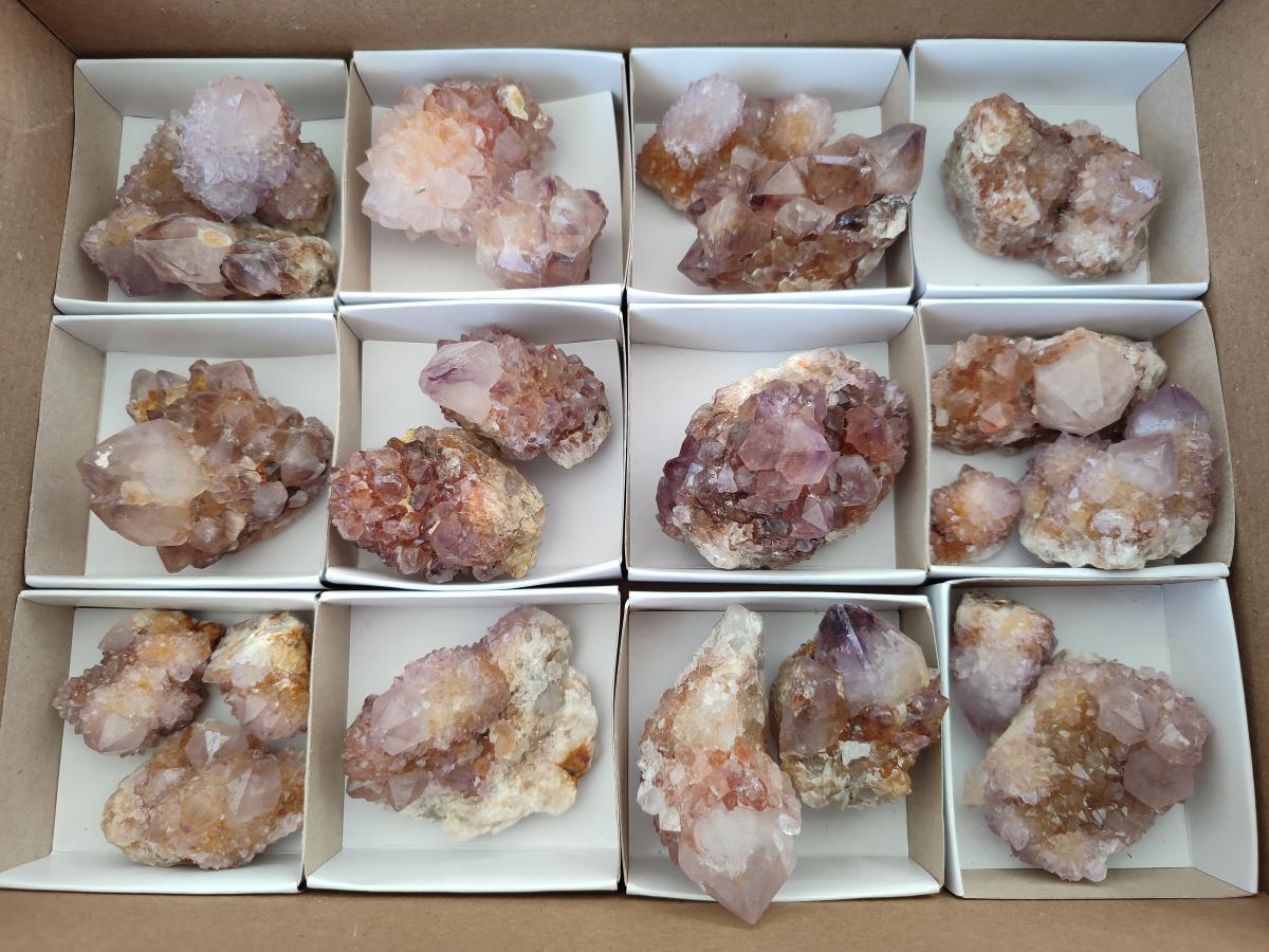 Natural Spirit Quartz and Spirit Amethyst Clusters x 26 From Boekenhouthoek, South Africa - Toprock Gemstones and Minerals 