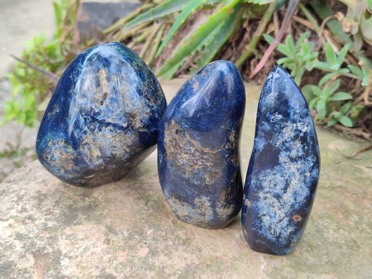 Polished Dumortierite Standing Display Pieces x 6 From Madagascar - Toprock Gemstones and Minerals 