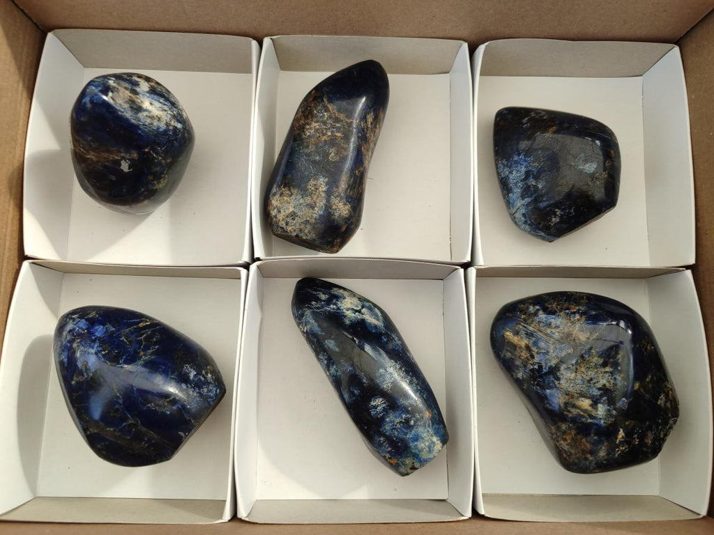Polished Dumortierite Standing Display Pieces x 6 From Madagascar - Toprock Gemstones and Minerals 