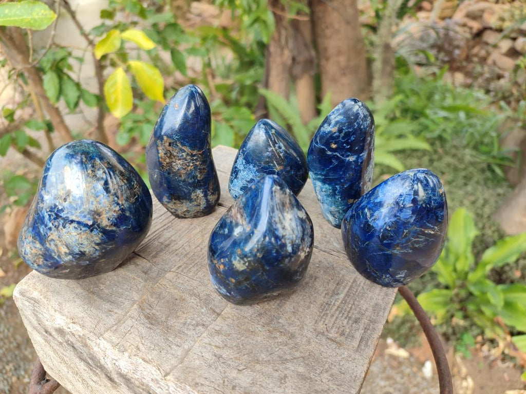 Polished Dumortierite Standing Display Pieces x 6 From Madagascar - Toprock Gemstones and Minerals 