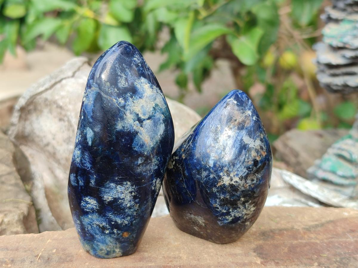 Polished Dumortierite Standing Display Pieces x 6 From Madagascar - Toprock Gemstones and Minerals 