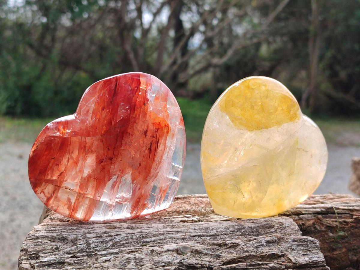 Polished Mixed Multi Mineral Hearts x 4 From Madagascar - Toprock Gemstones and Minerals 