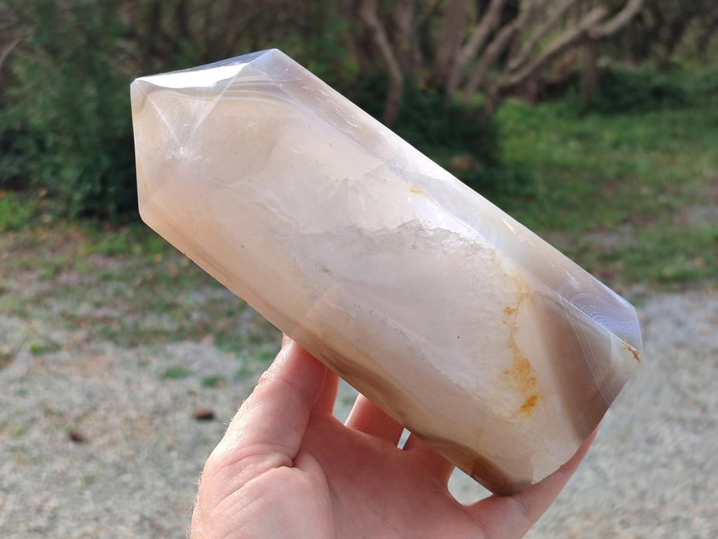 Polished Large Banded Agate Display Crystal x 1 From Madagascar - Toprock Gemstones and Minerals 