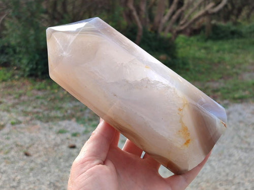 Polished Large Banded Agate Display Crystal x 1 From Madagascar - Toprock Gemstones and Minerals 