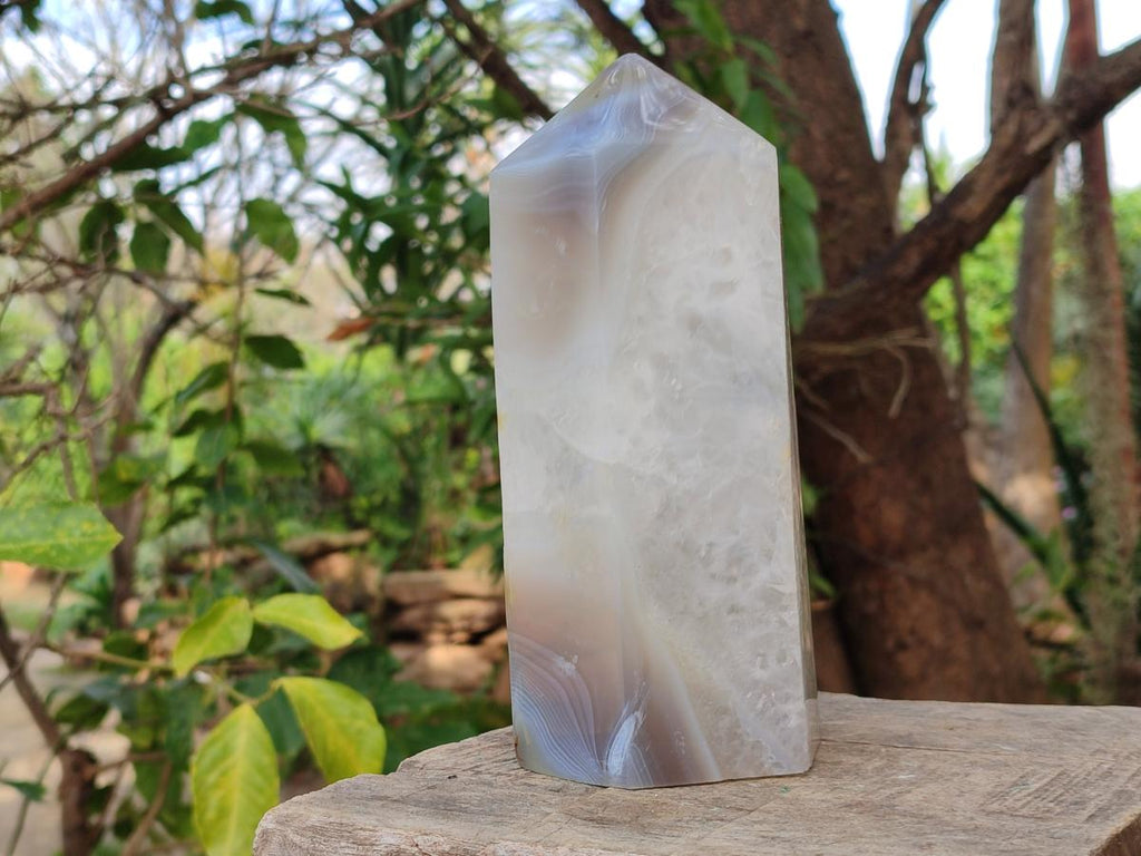 Polished Large Banded Agate Display Crystal x 1 From Madagascar - Toprock Gemstones and Minerals 