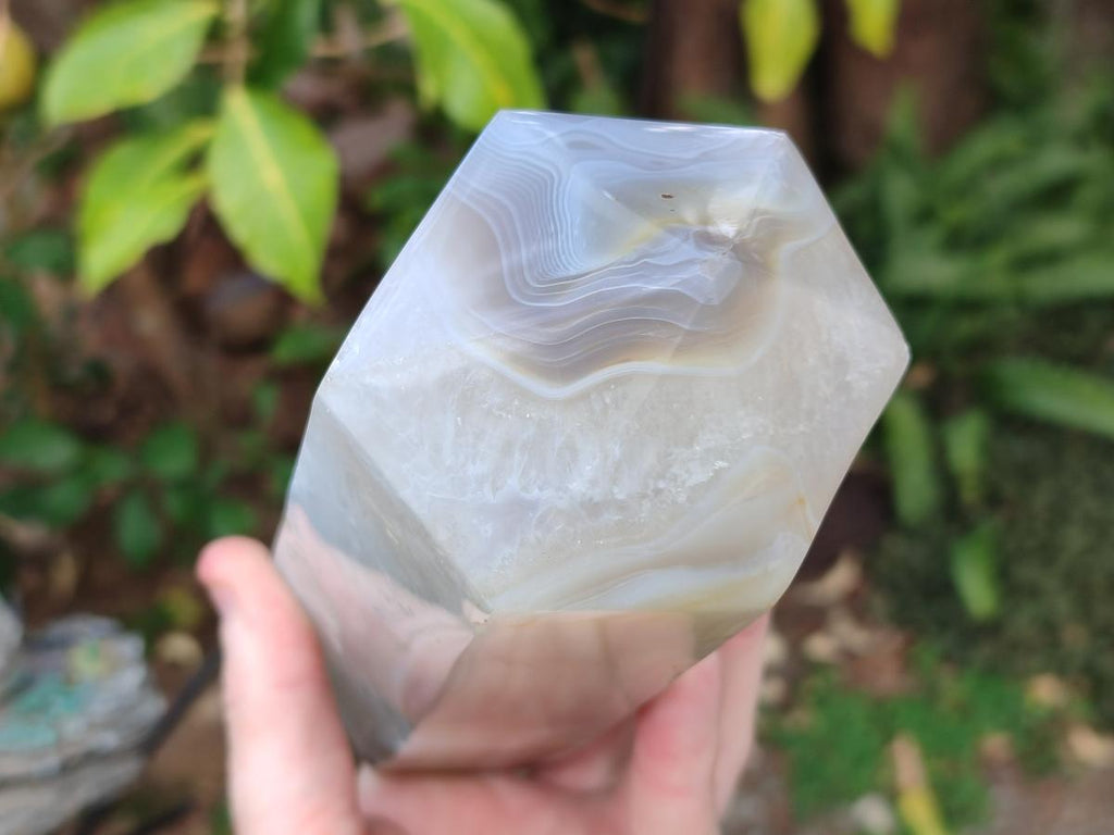 Polished Large Banded Agate Display Crystal x 1 From Madagascar - Toprock Gemstones and Minerals 