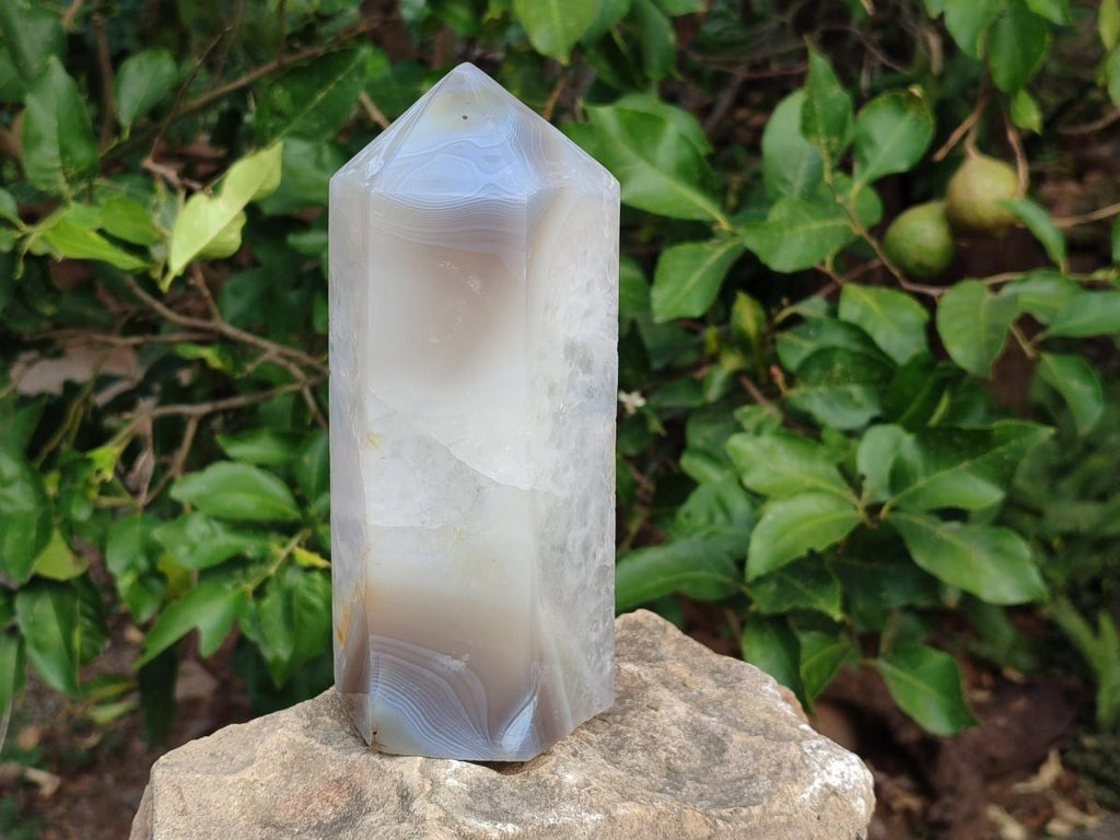 Polished Large Banded Agate Display Crystal x 1 From Madagascar - Toprock Gemstones and Minerals 