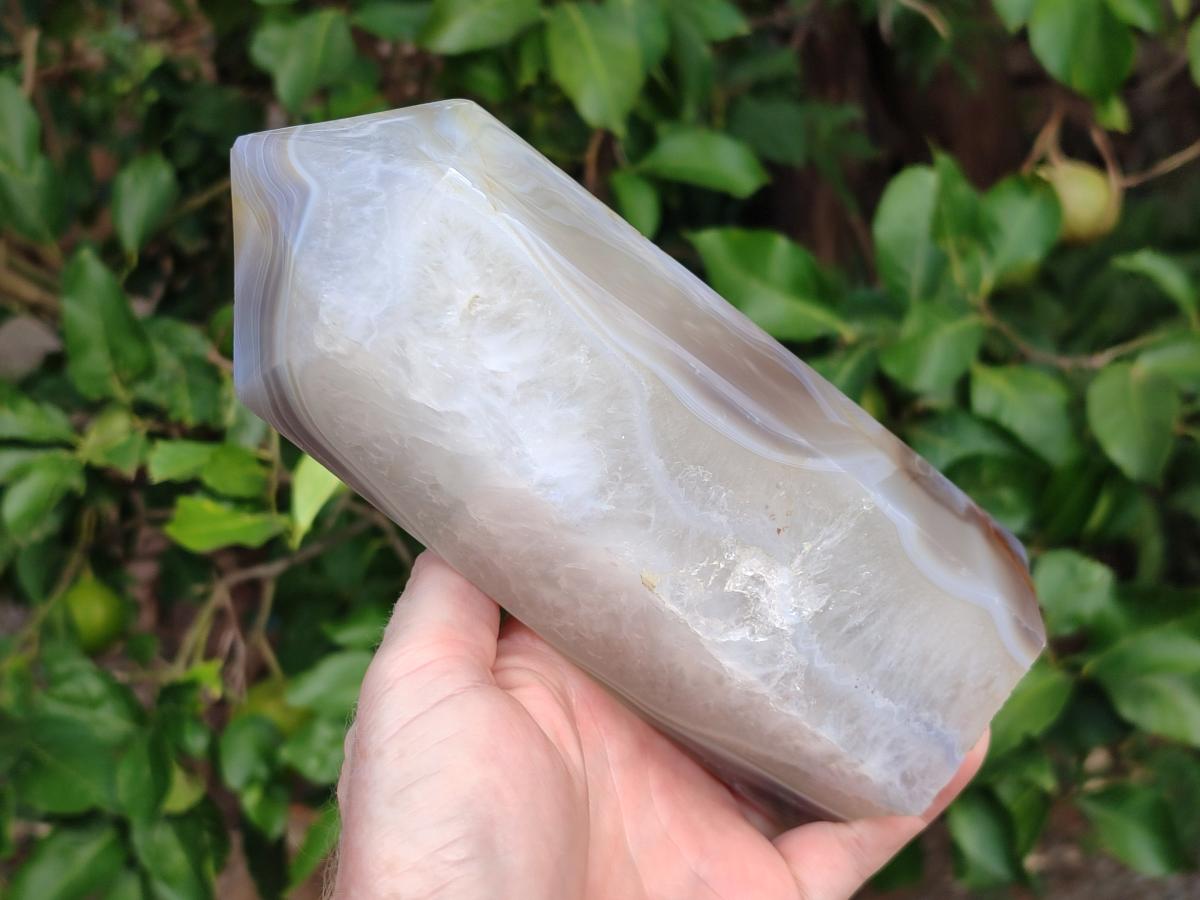 Polished Large Banded Agate Display Crystal x 1 From Madagascar - Toprock Gemstones and Minerals 
