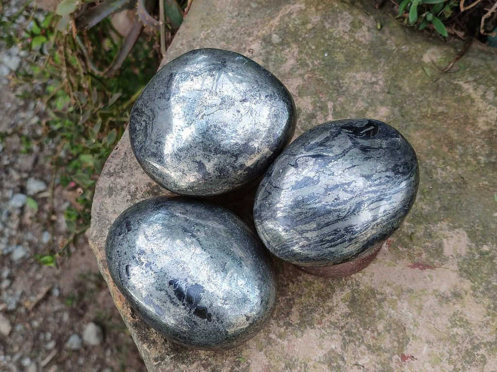 Polished Large Basalt Pharaoh Stone Galets x 3 From Iron Duke Mine, Zimbabwe - Toprock Gemstones and Minerals 