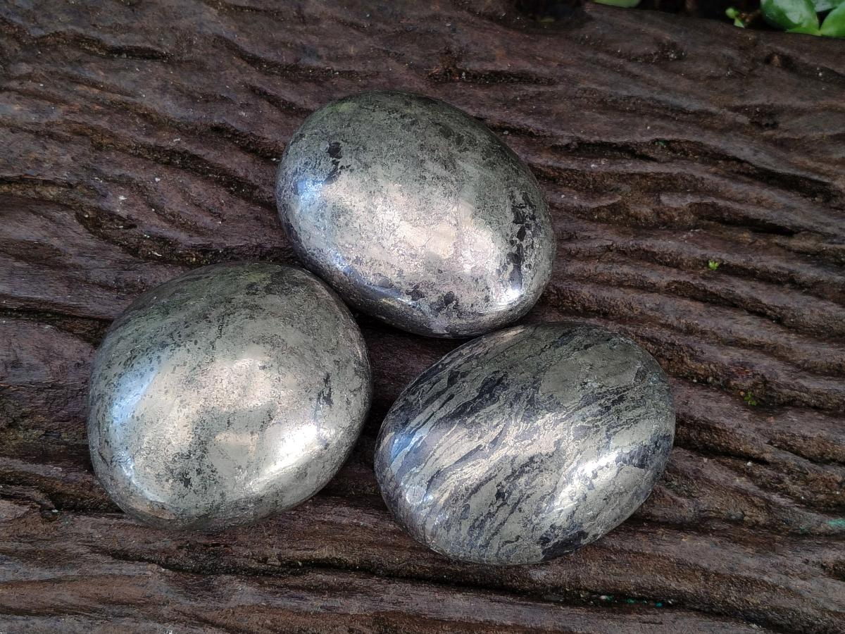 Polished Large Basalt Pharaoh Stone Galets x 3 From Iron Duke Mine, Zimbabwe - Toprock Gemstones and Minerals 