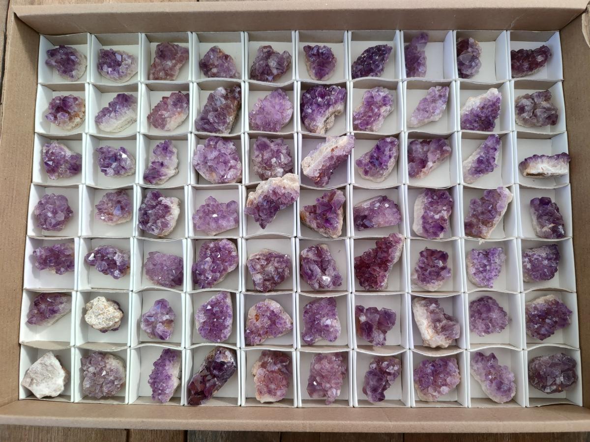 Natural Mini Amethyst Clusters x 70 From Madagascar - Toprock Gemstones and Minerals 