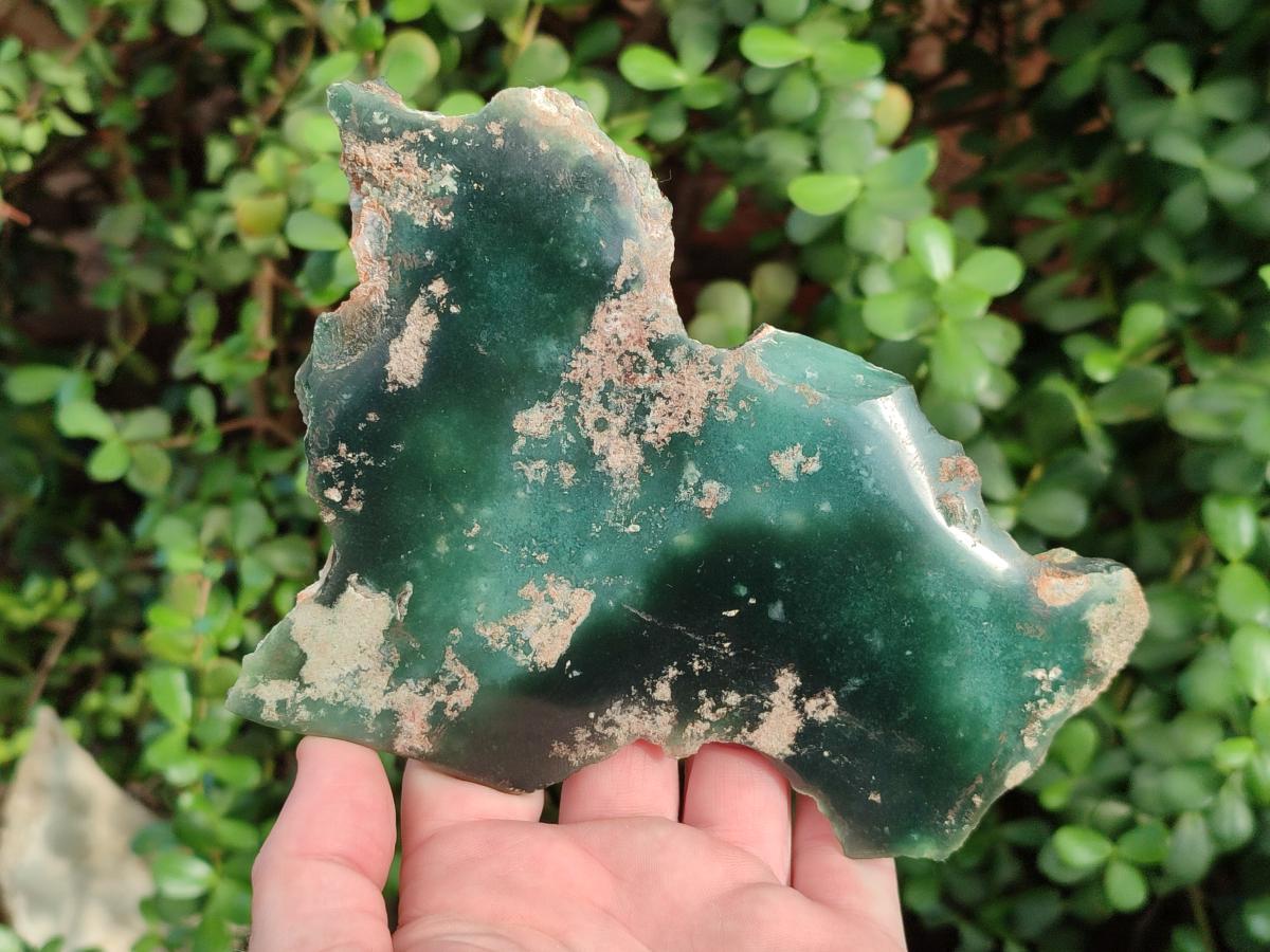 Polished On One Side Mtorolite Chrysoprase Slices x 3 From Mutorashanga, Zimbabwe - Toprock Gemstones and Minerals 