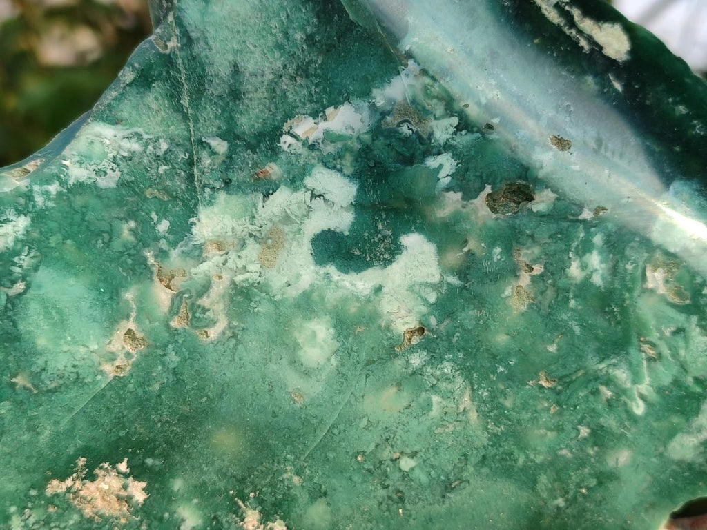 Polished On One Side Mtorolite Chrysoprase Slices x 3 From Mutorashanga, Zimbabwe - Toprock Gemstones and Minerals 