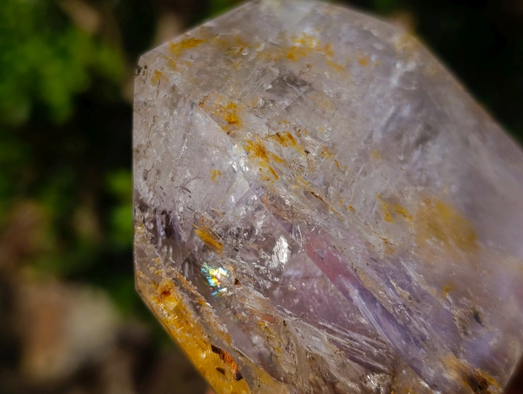 Polished Clear Quartz and Smokey Amethyst Window Quartz Display Crystals x 2 From Madagascar - Toprock Gemstones and Minerals 