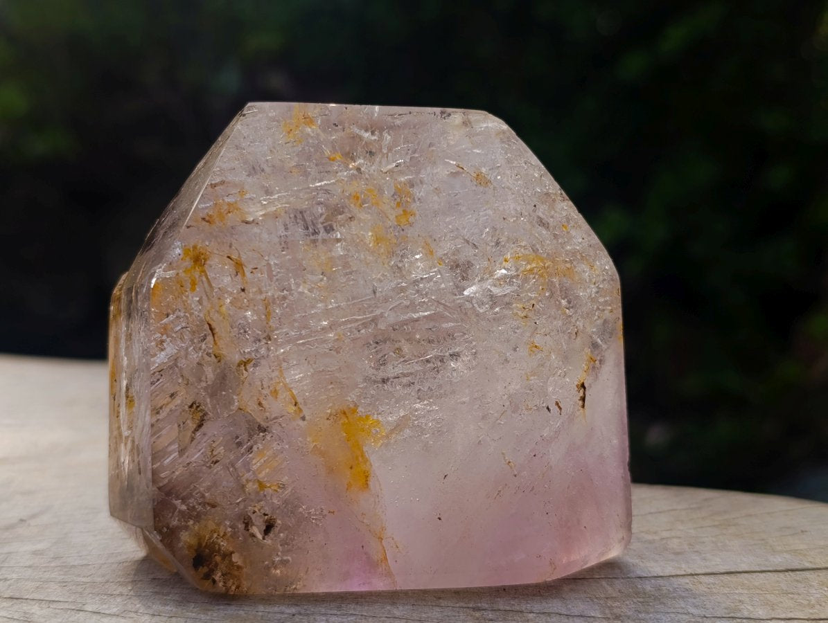 Polished Clear Quartz and Smokey Amethyst Window Quartz Display Crystals x 2 From Madagascar - Toprock Gemstones and Minerals 
