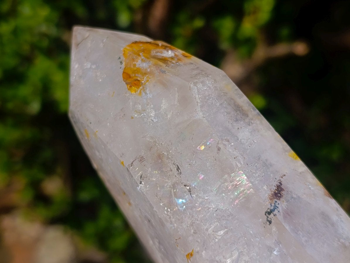 Polished Clear Quartz and Smokey Amethyst Window Quartz Display Crystals x 2 From Madagascar - Toprock Gemstones and Minerals 