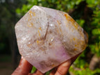 Polished Clear Quartz and Smokey Amethyst Window Quartz Display Crystals x 2 From Madagascar - Toprock Gemstones and Minerals 