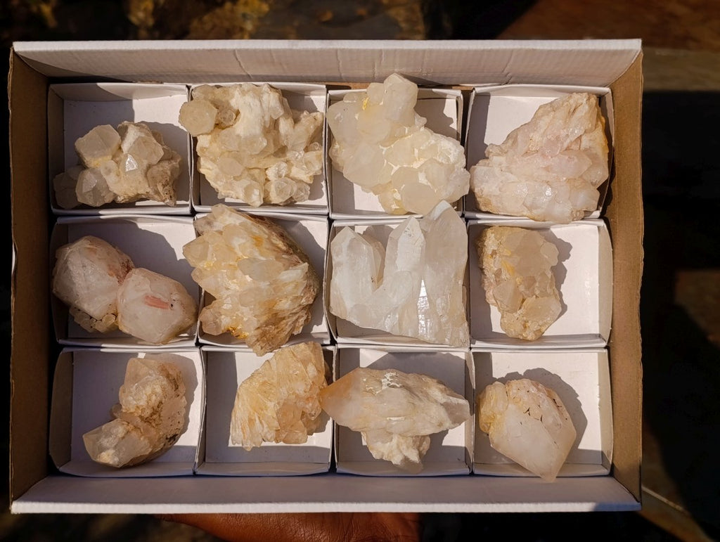 Natural Cascading "Anananas" Candle Quartz Clusters x 12 From Antsirabe, Madagascar - Toprock Gemstones and Minerals 