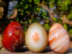 Polished Carnelian Agate Gemstone Eggs x 12 From Madagascar - Toprock Gemstones and Minerals 