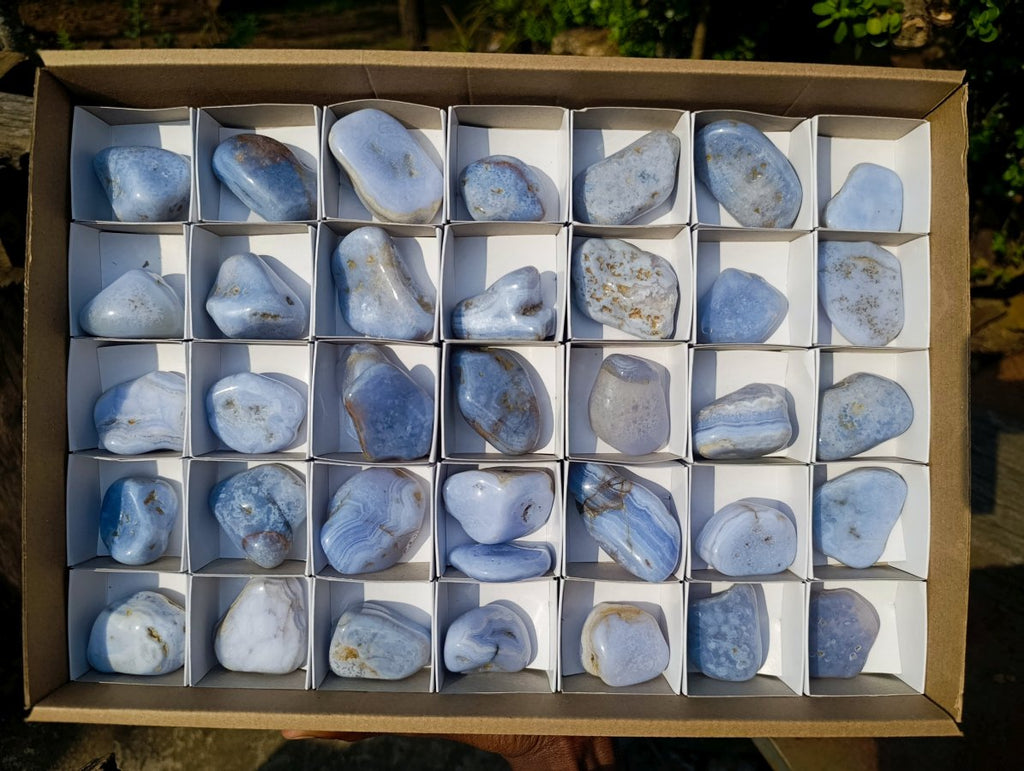 Polished Blue Lace Agate Free Forms x 37 From Nsanje, Malawi - Toprock Gemstones and Minerals 