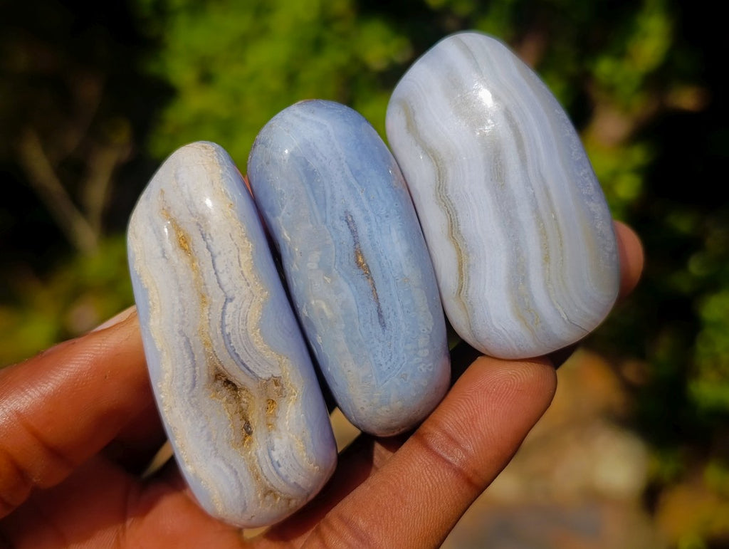 Polished Blue Lace Agate Free Forms x 37 From Nsanje, Malawi - Toprock Gemstones and Minerals 