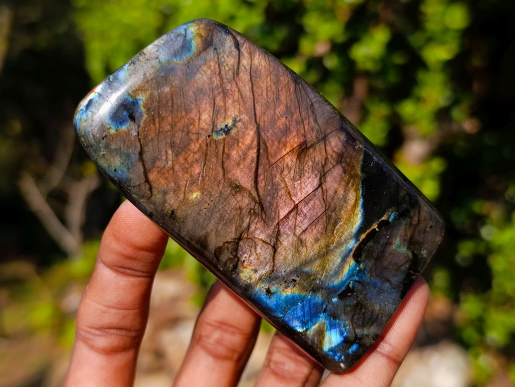 Polished Spectrolite Labradorite Standing Display Pieces x 6 From Madagascar - Toprock Gemstones and Minerals 
