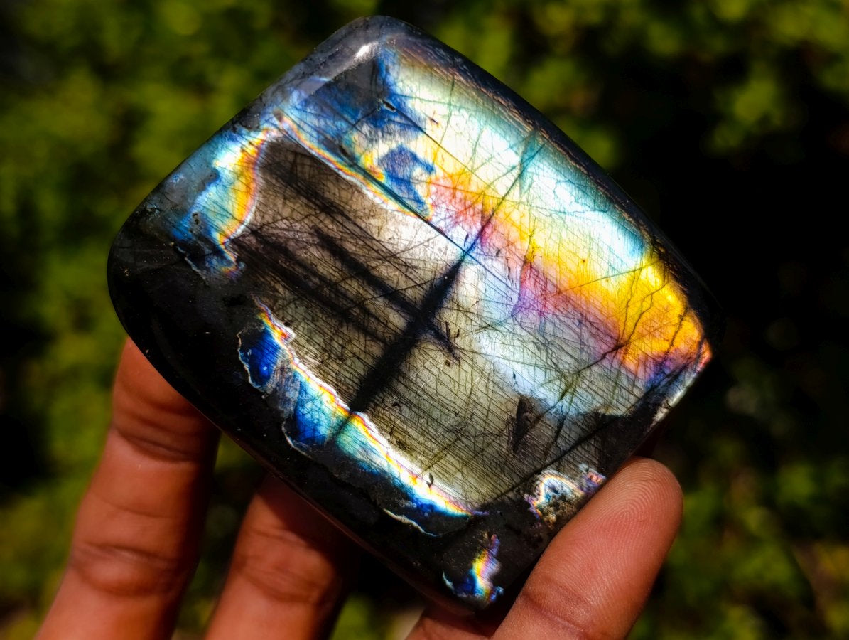 Polished Spectrolite Labradorite Standing Display Pieces x 6 From Madagascar - Toprock Gemstones and Minerals 