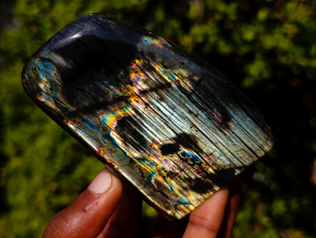 Polished Spectrolite Labradorite Standing Display Pieces x 6 From Madagascar - Toprock Gemstones and Minerals 