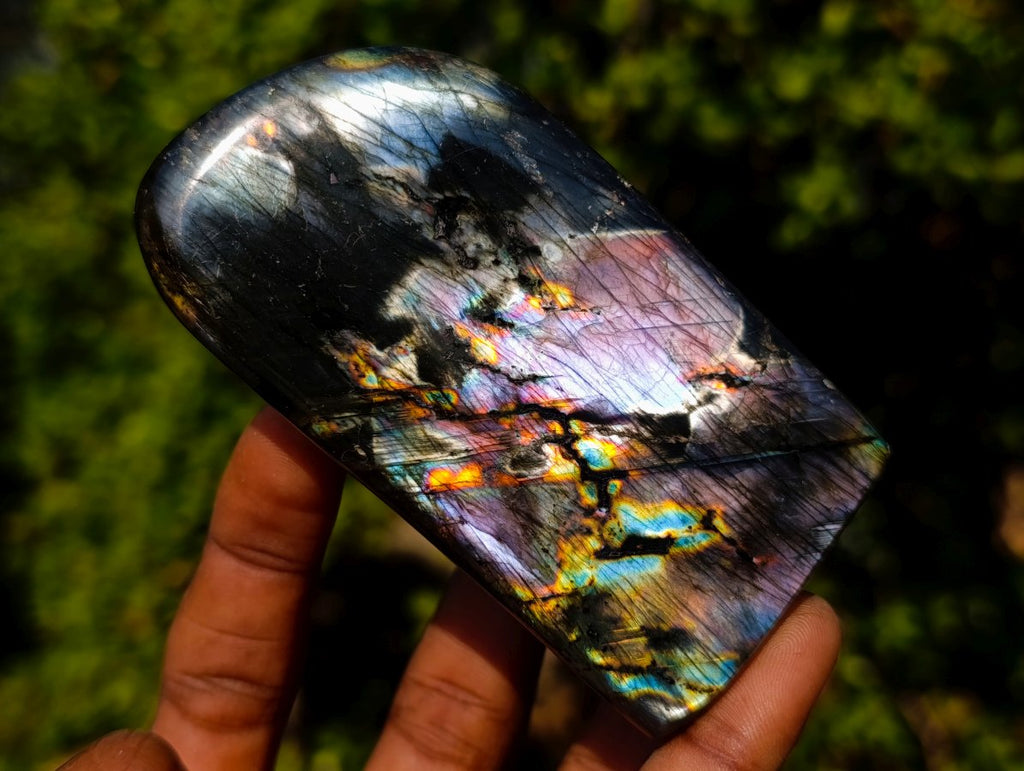 Polished Spectrolite Labradorite Standing Display Pieces x 6 From Madagascar - Toprock Gemstones and Minerals 
