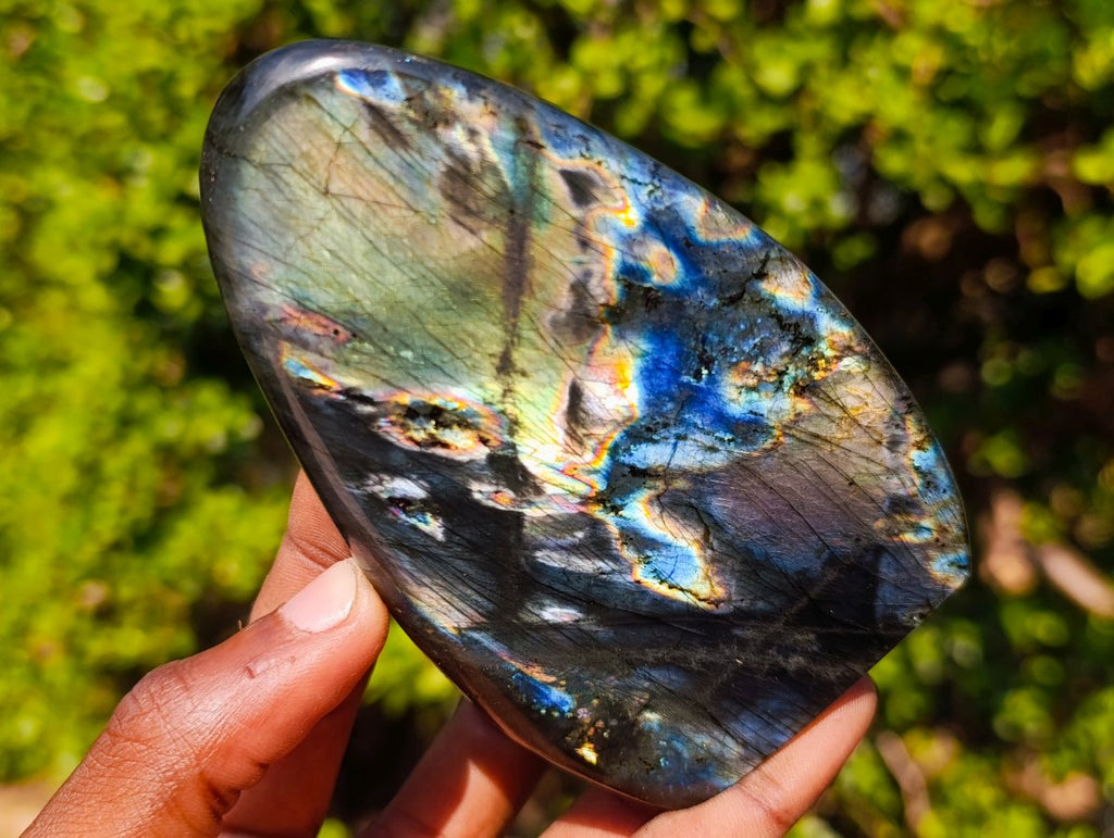 Polished Spectrolite Labradorite Standing Display Pieces x 6 From Madagascar - Toprock Gemstones and Minerals 