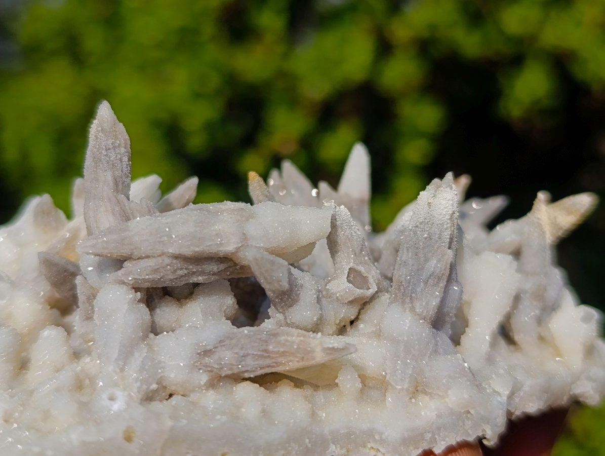Natural Cabinet Sized Drusy Quartz Coated Black Tipped Calcite Pseudomorph Specimens x 3 From Albert's Mountain, Lesotho - Toprock Gemstones and Minerals 