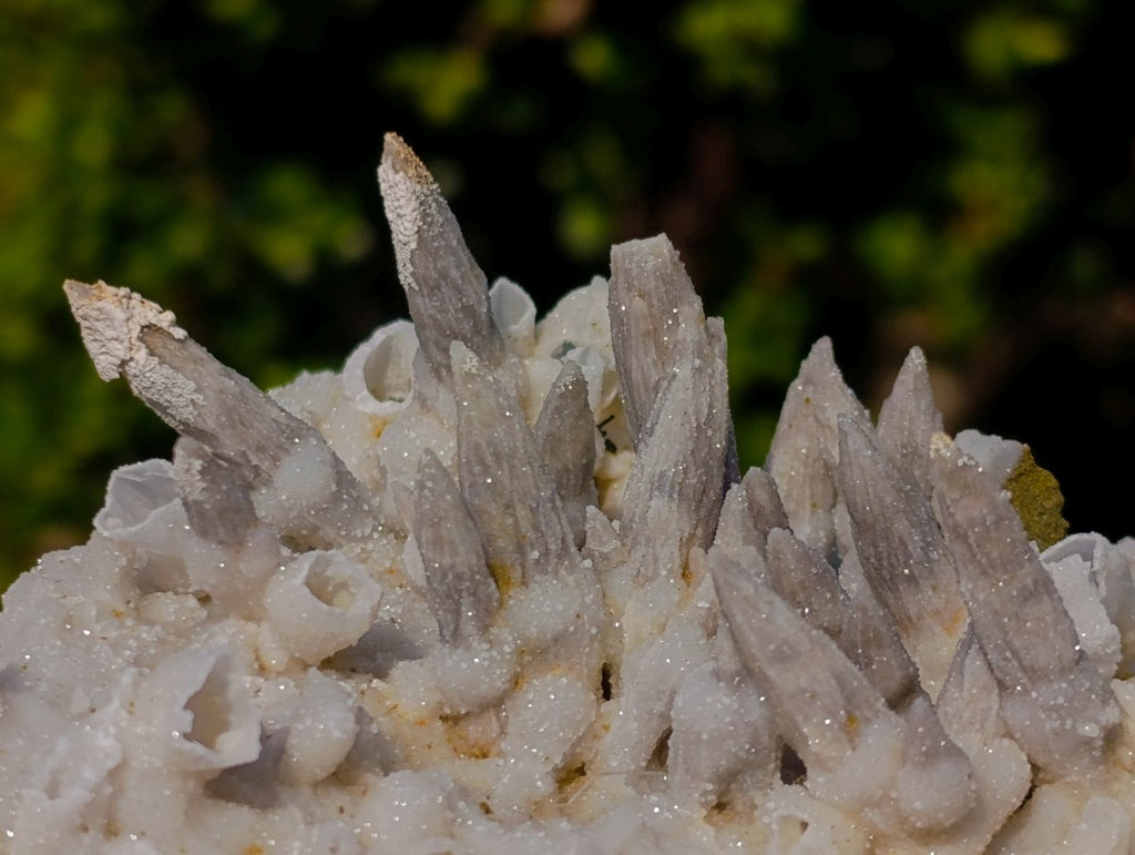 Natural Cabinet Sized Drusy Quartz Coated Black Tipped Calcite Pseudomorph Specimens x 3 From Albert's Mountain, Lesotho - Toprock Gemstones and Minerals 