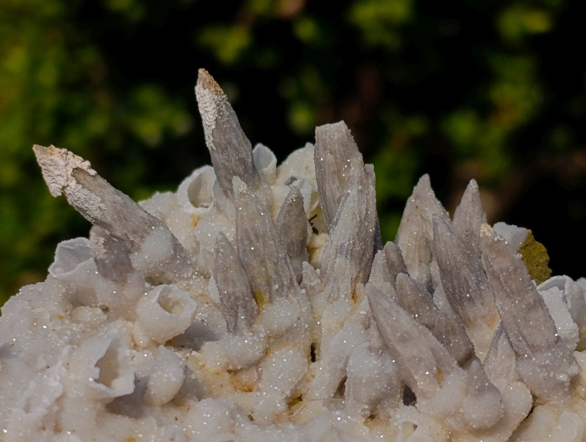 Natural Cabinet Sized Drusy Quartz Coated Black Tipped Calcite Pseudomorph Specimens x 3 From Albert's Mountain, Lesotho - Toprock Gemstones and Minerals 